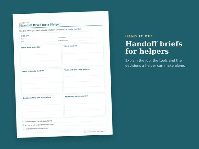 Business Systems & SOP Binder preview