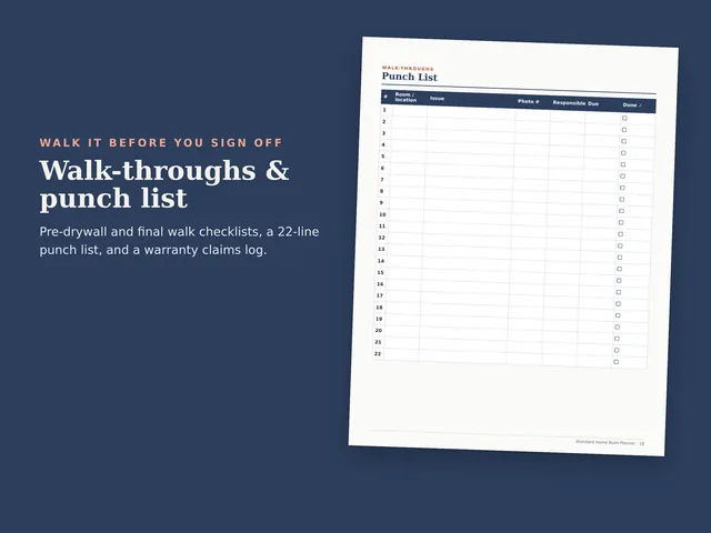 Standard Home Build Planner preview