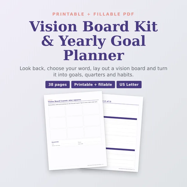 Vision Board Kit & Yearly Goal Planner