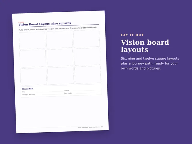 Vision Board Kit & Yearly Goal Planner preview