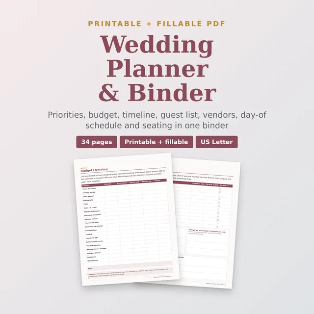 Wedding Planner & Binder